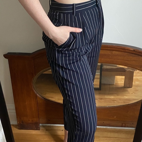 Aritzia Babaton Modesto striped pant in navy - Picture 2 of 7